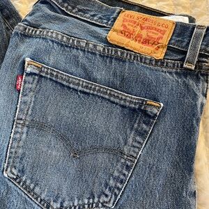 Levi’s 501’s worn-in and distressed
